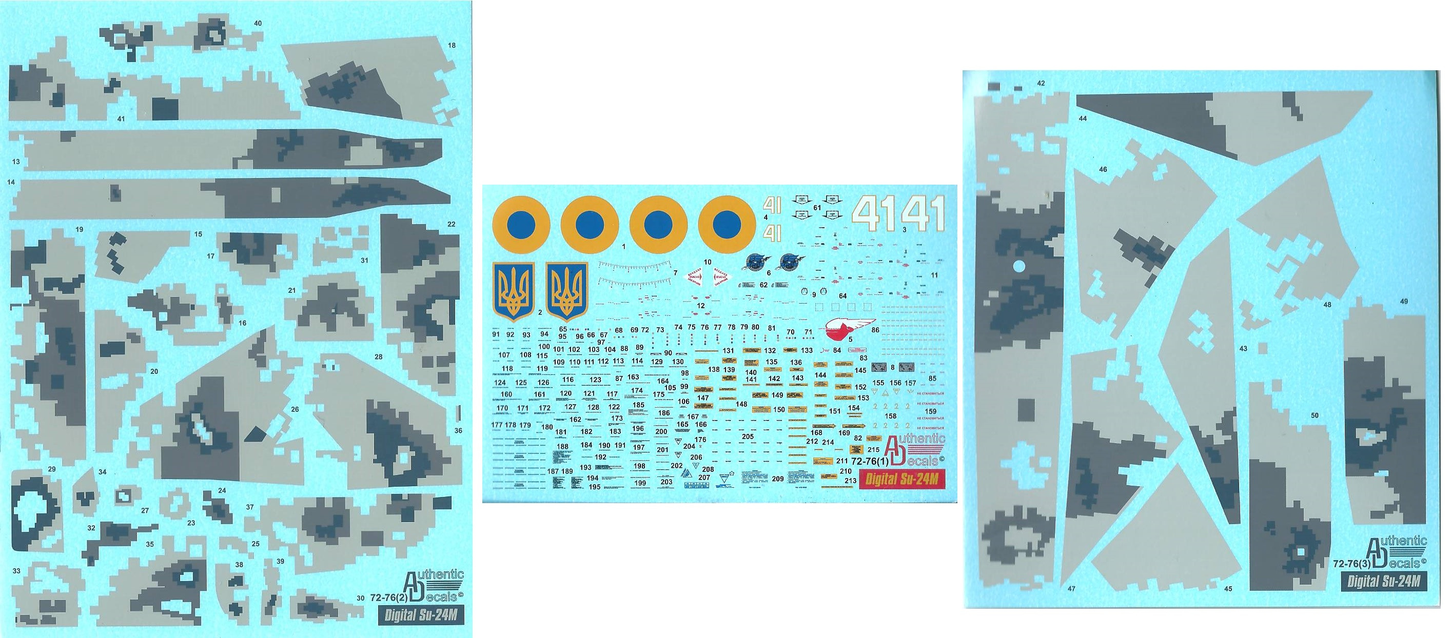 Authentic Decals 1/72 Ukrainian AF Sukhoi Su-24M Fencer in digital camouflage Authentic Decals 1/72 Ukrainian AF Sukhoi Su-24M Fencer in digital camouflage